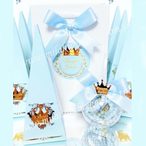 Mevlüt Şekeri Külahı, Top Kutu İnci Tesbih ve Karton Çanta Seti - Kişiye Özel