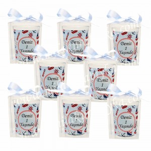 Kutulu Bardak Mum Hediyelik - Deniz Temalı