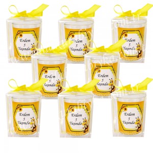 Kutulu Bardak Mum Doğum Günü Hediyesi - Arı Temalı - Erkek