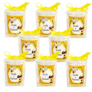 Kutulu Bardak Mum Doğum Günü Hediyesi - Arı Temalı - Kız