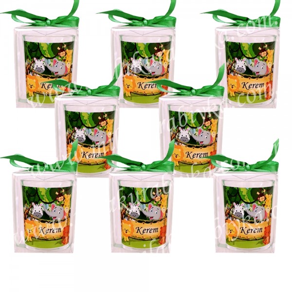 Kutulu Bardak Mum Hediyelik - Safari Temalı