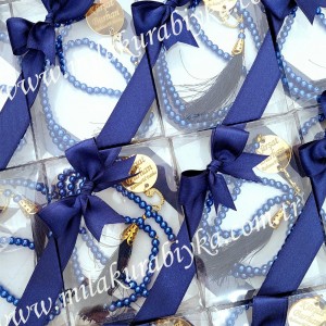 İsimli İnci Tesbih - Lacivert