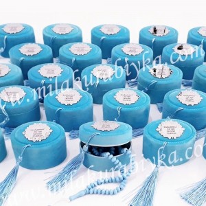 Kokulu Tesbih Hediyelik - Mavi - Bebek Doğum Günü Söz Nişan Nikah Sünnet Mevlüt Hediyesi