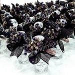 Kuru Çiçek Süslemeli Kolonya Hediyelik - Siyah