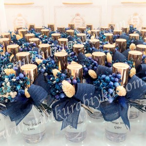 Kuru Çiçekli Kolonya Hediyelik - Lacivert