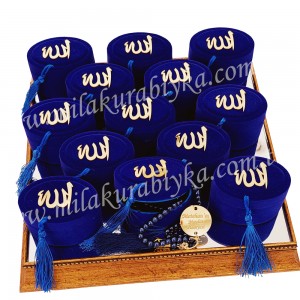 Kadife Kutulu İsimli İnci Tesbih - Lacivert