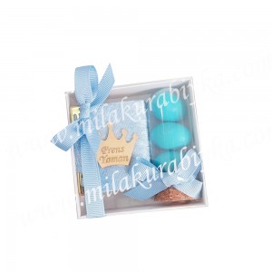 İsimli Mini Kur'an-ı Kerim - Badem Şekerli Fanus Seti - Doğum-Sünnet-Mevlüt-Söz-Nişan-Nikah hediyesi