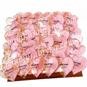 Epoksi Magnet Hediyelik - Kalp-Pembe