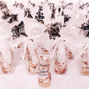 Jel Mum Hediyelik - Naturel - Kutulu - Mavi Çiçekli - Söz, Nişan, Nikah, Doğum Günü, Sünnet, Bebek ve Mevlüt Şekeri