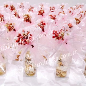 Jel Mum Hediyelik - Naturel - Kutulu - Pembe Çiçekli - Söz, Nişan, Nikah, Doğum Günü, Sünnet, Bebek ve Mevlüt Şekeri