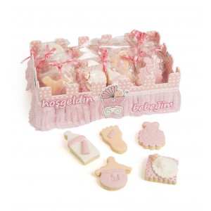 Hoş Geldin Kız Bebek Kurabiyesi ( Paket )